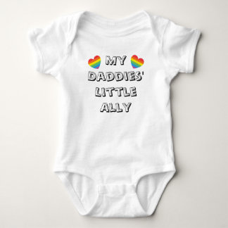 Daddies' Ally Rainbow Hearts Two Dads Cute Pride Baby Bodysuit