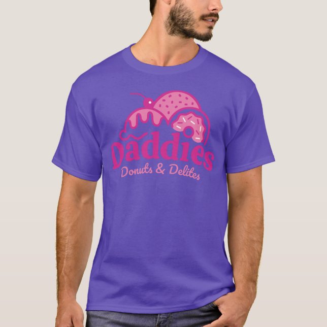 Daddies Donuts T-Shirt in a great Purple/Pink  (Front)