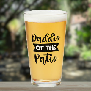 Daddio of the Patio Cool Father's Day Funny Dad  Glass