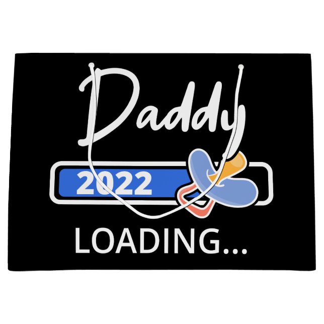 Daddy 2022 Loading I - Promoted To Dad Large Gift Bag (Front)