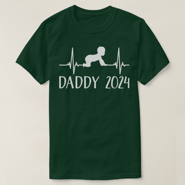 Daddy 2024 with frequency heartbeat pulse for new  T-Shirt (Design Front)
