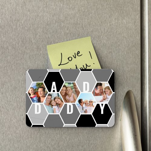 Daddy 5 Photo 5 Letter Honeycomb Photo Collage Magnet