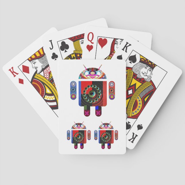 Daddy and Baby Android  -  Art101 by Navin Poker Cards (Back)
