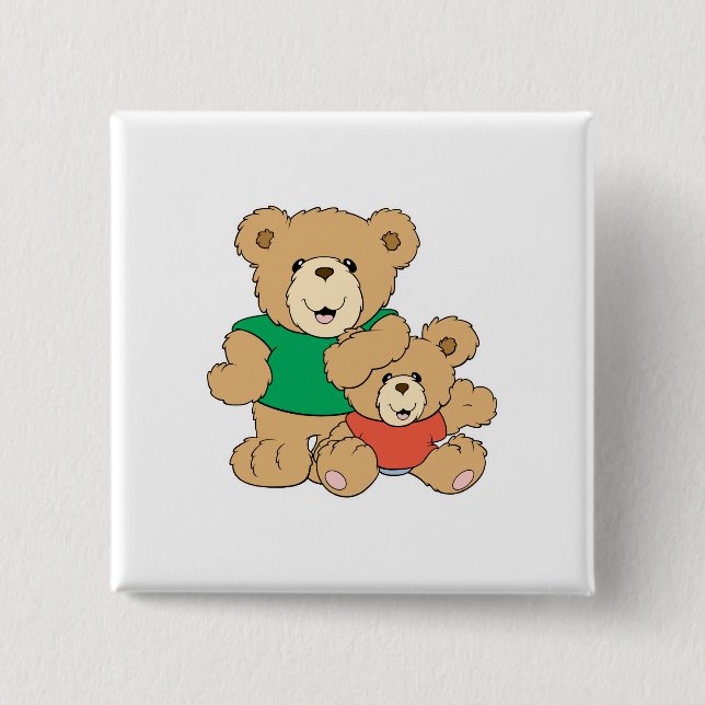 Daddy and Baby Boy Bear Button (Front)