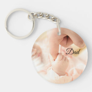 Daddy And Baby Hand Dad Keychain