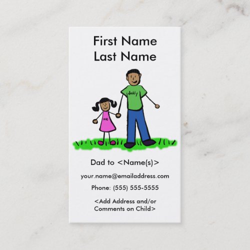 Daddy and Daughter Custom Calling Playdate Cards