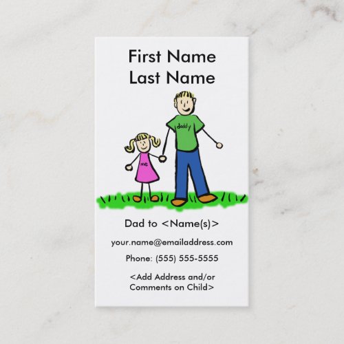 Daddy and Daughter Custom Calling Playdate Cards