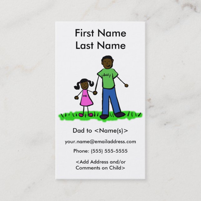 Daddy and Daughter Custom Calling Playdate Cards (Front)