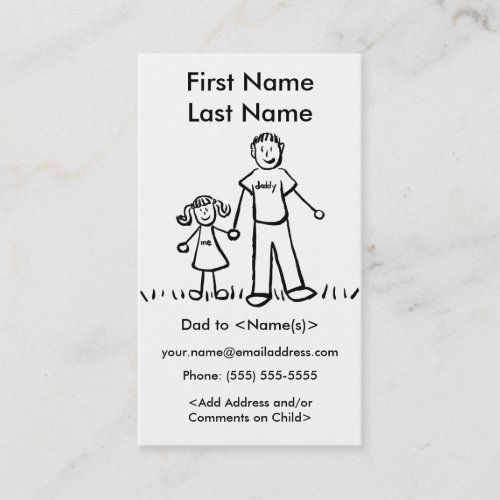 Daddy and Daughter Custom Calling Playdate Cards