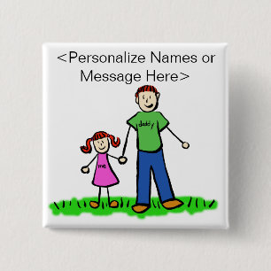 Daddy and Daughter Family Custom Buttons