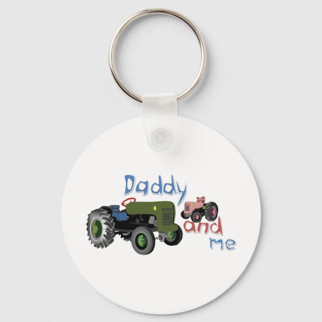 Daddy and Me Girl Tractors Keychain (Front)