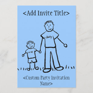 "Daddy and Me" Little Boy Invitation or Invites