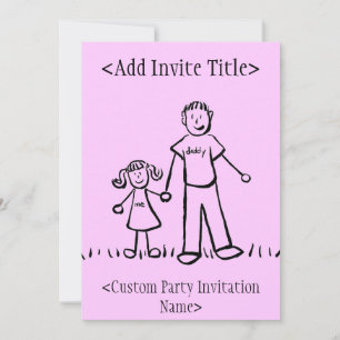 "Daddy and Me" Little Girl Invitation or Invites