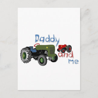 Daddy and Me Tractors Postcard