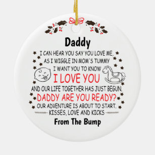 Daddy Are You Ready, From The Bump, Dad to be Ceramic Ornament
