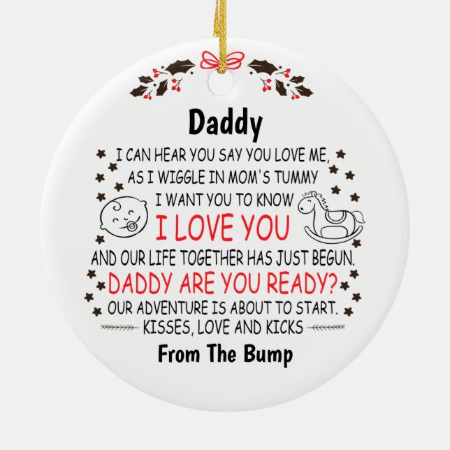 Daddy Are You Ready, From The Bump, Dad to be Ceramic Ornament (Back)