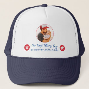 Daddy Baby Cute Modern Simple First Fathers Day Trucker Hat