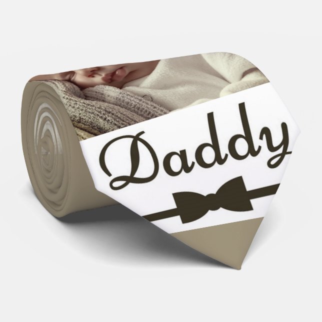 Daddy Baby Portrait Neck Tie (Rolled)