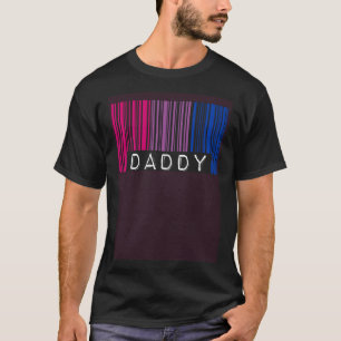Daddy Barcode Bisexual Pride Flag Aesthetic LGBTQ  T-Shirt