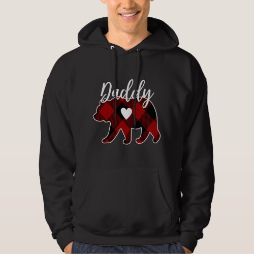 Daddy Bear Christmas Buffalo Plaid Red White And B Hoodie