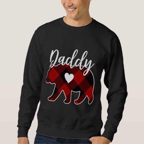 Daddy Bear Christmas Buffalo Plaid Red White And B Sweatshirt