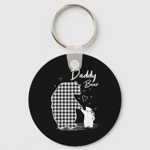 Daddy Bear Christmas Pajama G Buffalo Plaid Keychain