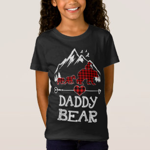 Daddy Bear Christmas Pajama Red Plaid Buffalo Fami T-Shirt