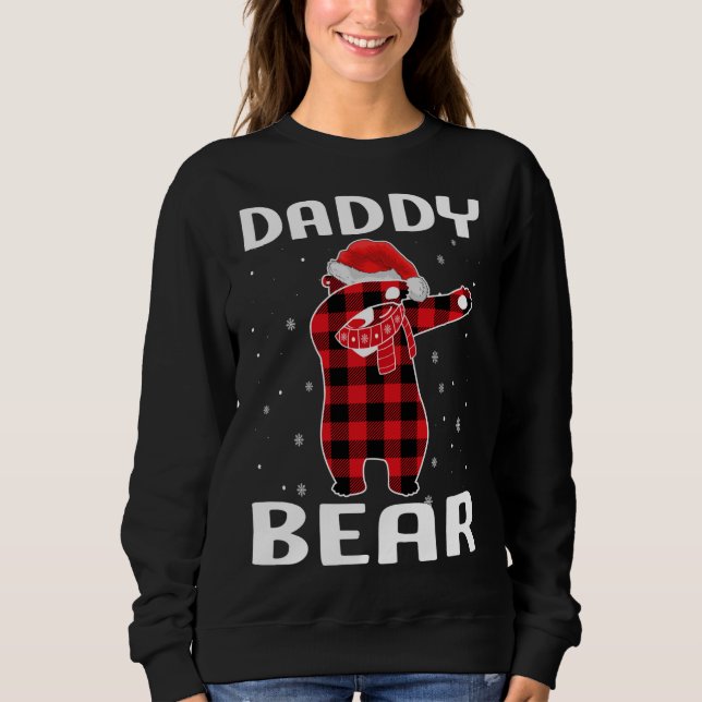 Daddy Bear Dabbing Christmas Pajama With Santa Hat Sweatshirt (Front)
