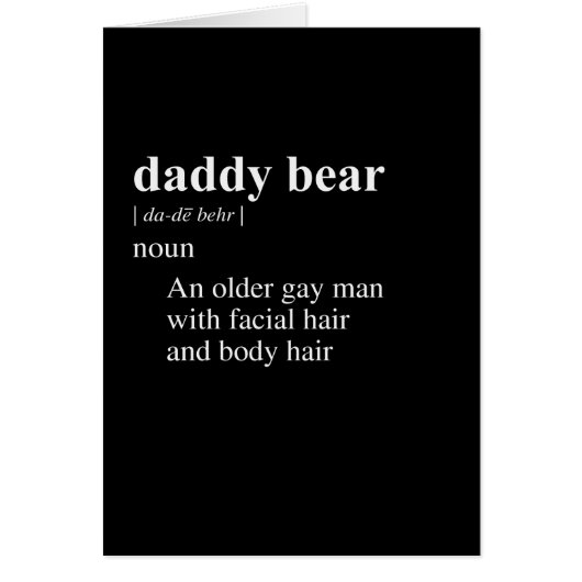 DADDY BEAR DEFINITION CARDS (Front)