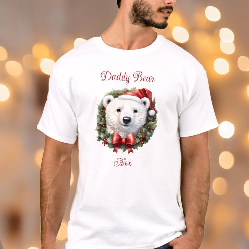 Daddy Bear Family Matching Christmas Pajama Name  T_Shirt