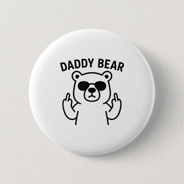 Daddy Bear Funny Gift For Men Boys  Button (Front)
