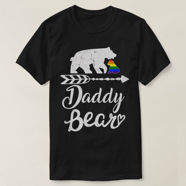 Daddy Bear LGB  Rainbow Pride Gay Lesbian  T-Shirt (Design Front)