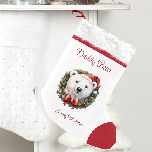 Daddy Bear Name Family Matching Christmas Stocking