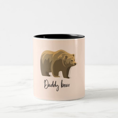 Daddy bear pastel color Two_Tone coffee mug