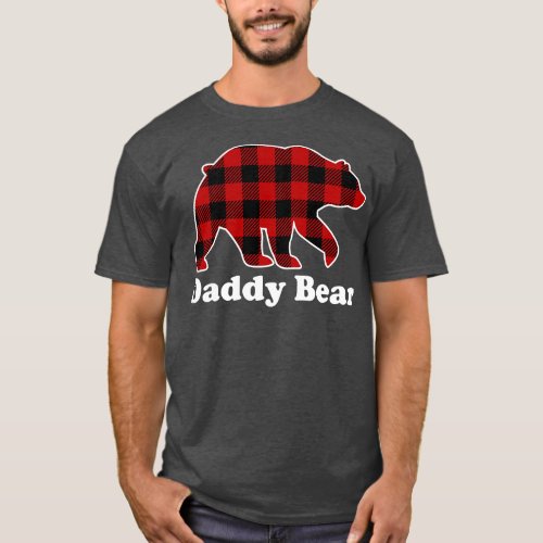 Daddy Bear Red Plaid Christmas Pajama Family T_Shirt