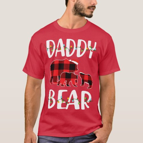 Daddy Bear Red Plaid Christmas Pajama Matching Fam T_Shirt