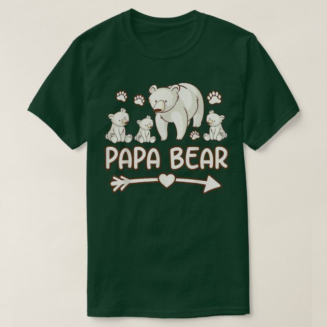 daddy bear tshirts for fathers, mens 3 cubs t shir (Design Front)
