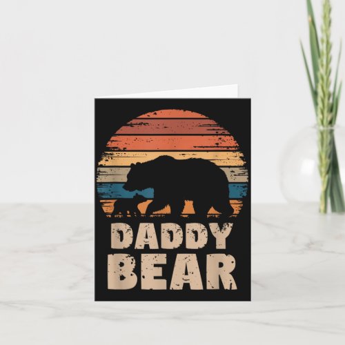 Daddy Bear Vintage Retro Funny Fathers Day 1 Cub Card
