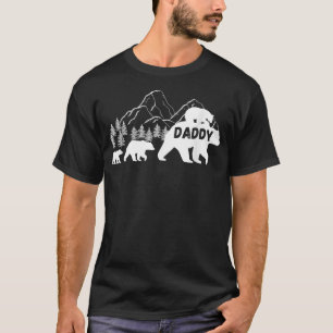 Daddy Bear with Cubs Vintage Sunset - Retro Family T-Shirt