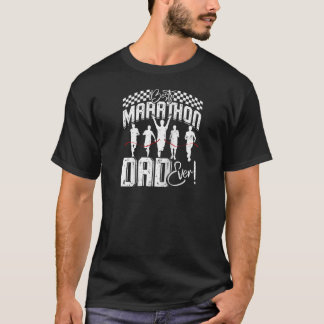 Daddy BEST MARATHON DAD EVER Running Funny Runner T-Shirt