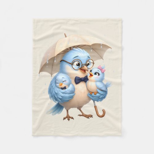 Daddy Bird Family Fleece Blanket Gift