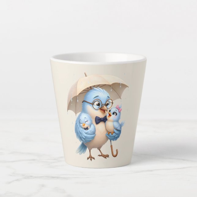 Daddy Bird Latte Mug Father's Day Gift (Front)