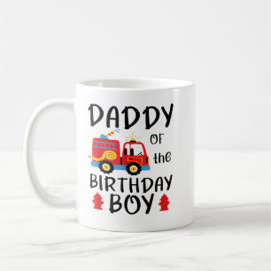 Daddy Birthday Boy Fire Truck Toddler Firefighter Coffee Mug