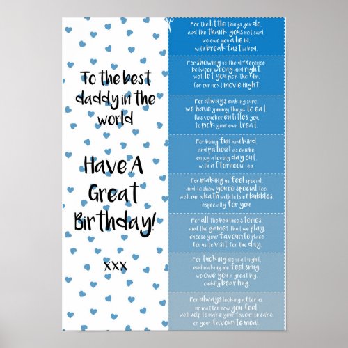 Daddy Birthday Coupons Poster
