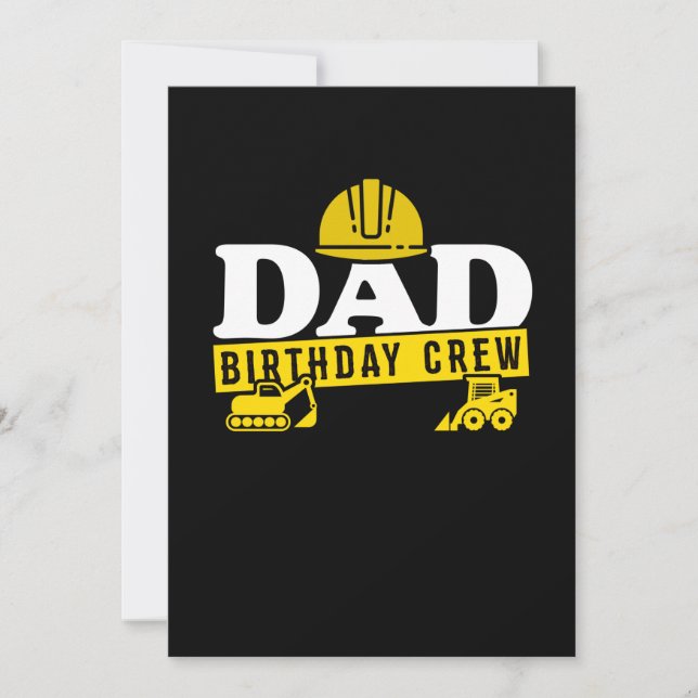 Daddy Birthday Crew Construction Theme Bda Party Save The Date (Front)