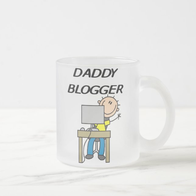 Daddy Blogger Frosted Glass Coffee Mug (Right)