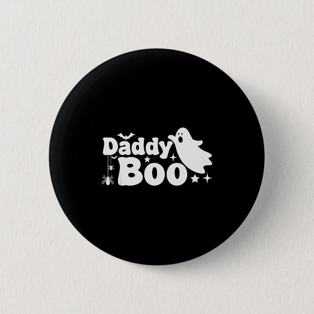 Daddy Boo Funny Ghost Halloween Family Matching  Button (Front)
