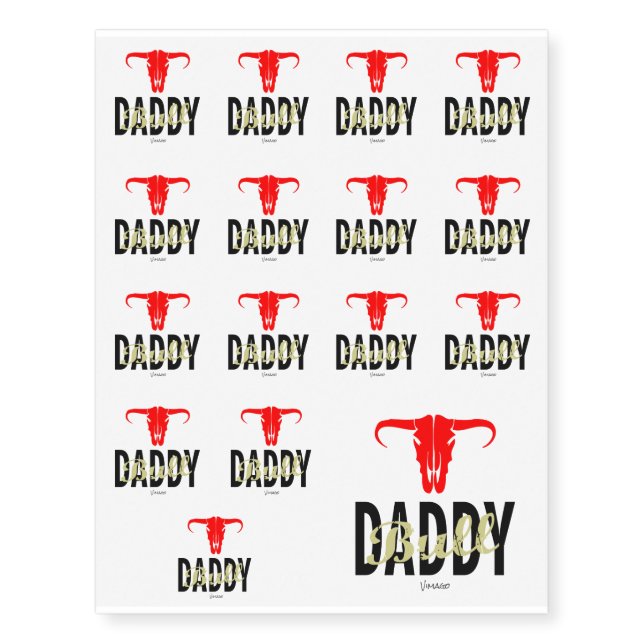 Daddy Bull by VIMAGO Temporary Tattoos (Front)