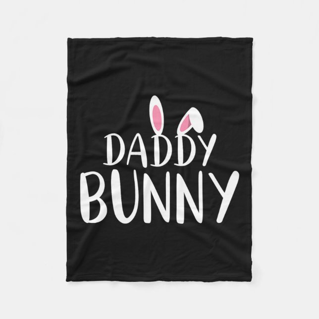 Daddy Bunny Easter Pregnant Mom Matching Couple  Fleece Blanket (Front)