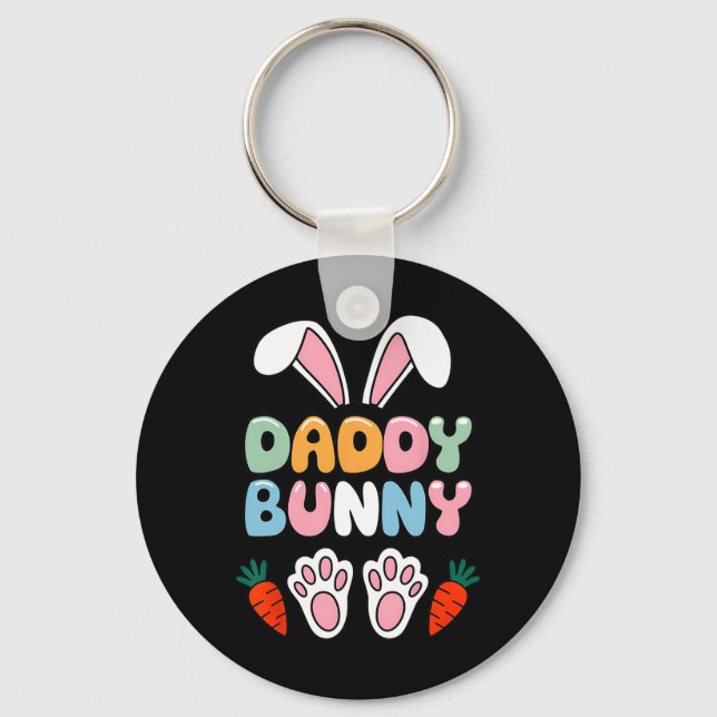 Daddy Bunny Easter Shirt – Funny Meme For Dads  Keychain (Front)